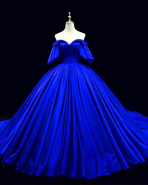 Vestido de princesa encantador de satén azul real Y305