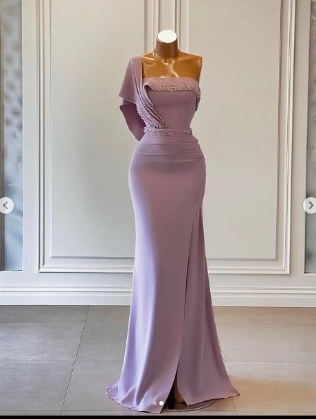 Vestidos de fiesta de sirena, vestidos de fiesta de un solo hombro, vestidos de noche árabes Y4069