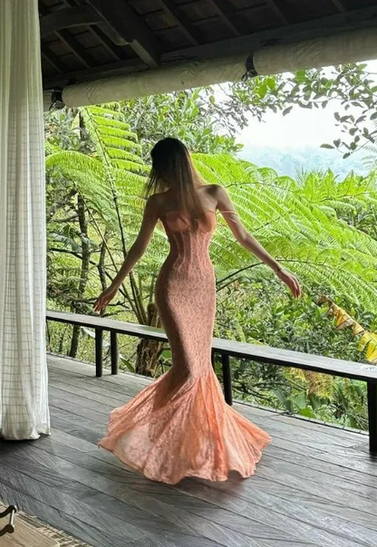 Sexy Spitze Meerjungfrau Ballkleid Langes Abendkleid Y7693