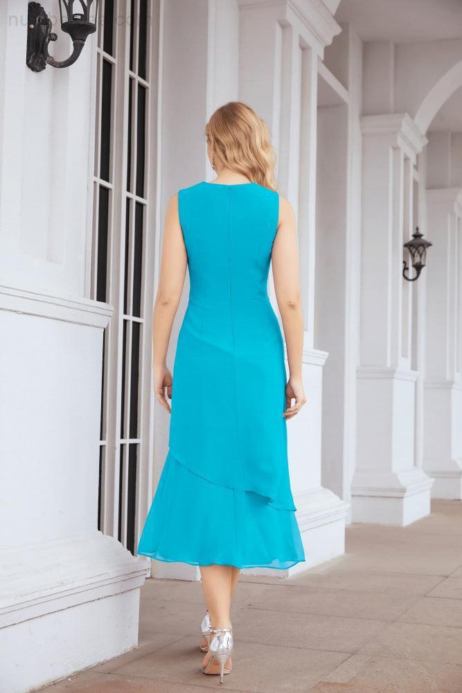 Vestido formal de fiesta Sunnderly de dos piezas, corte A, para madre de la novia, SY28072 