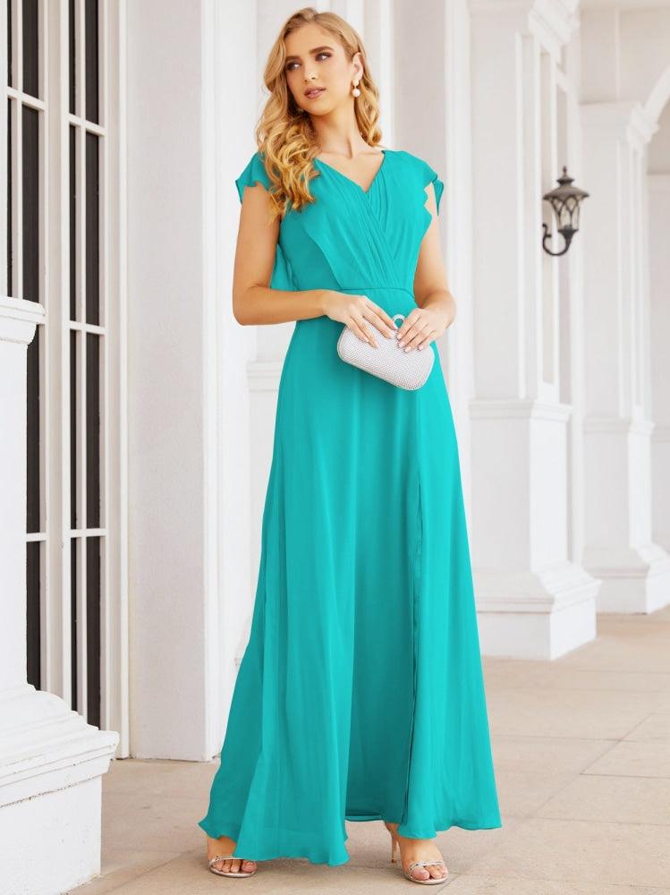 Vestidos de dama de honor Sunnderly con capa, vestido formal de fiesta con espalda descubierta para madre de la novia SY28058 