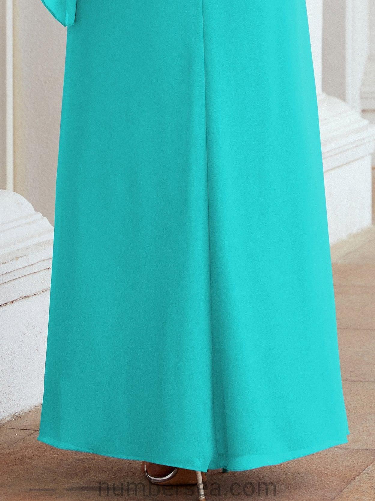 Vestido formal de fiesta Sunnderly, largo, para madre de la novia, con capa con volantes, SY28026 