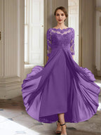 A-Linie/Princess-Linie Lange Ärmel Kleider für die Brautmutter mit Applikationen 