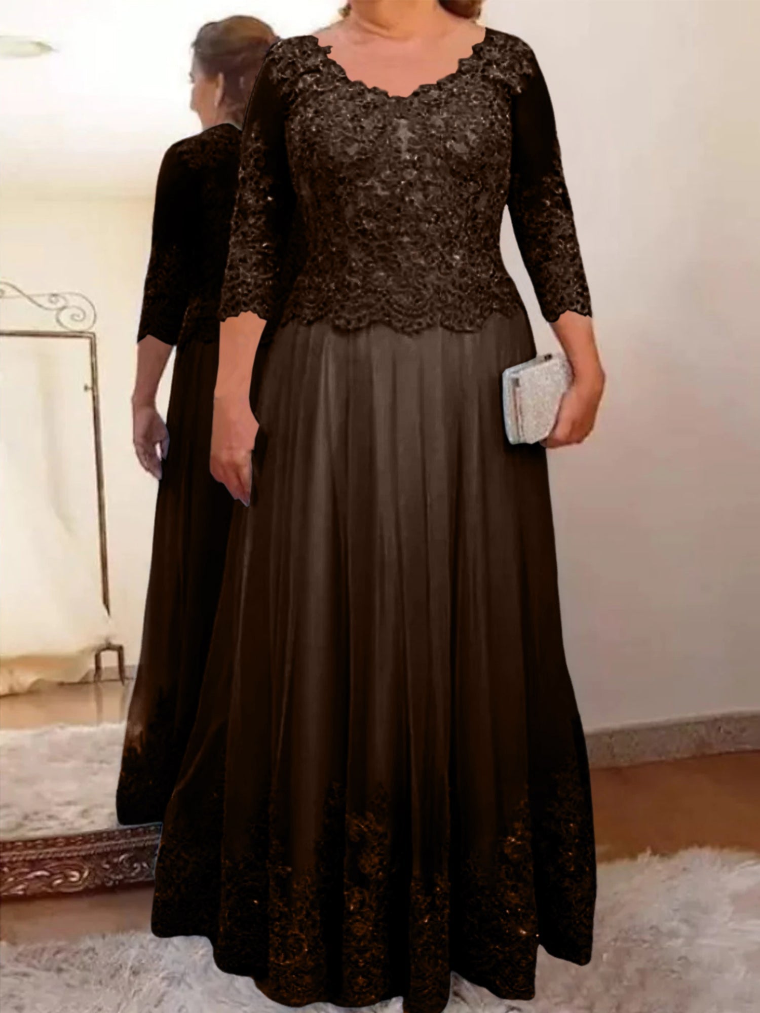 Vestidos de madre de la novia de tul corte A/princesa con apliques