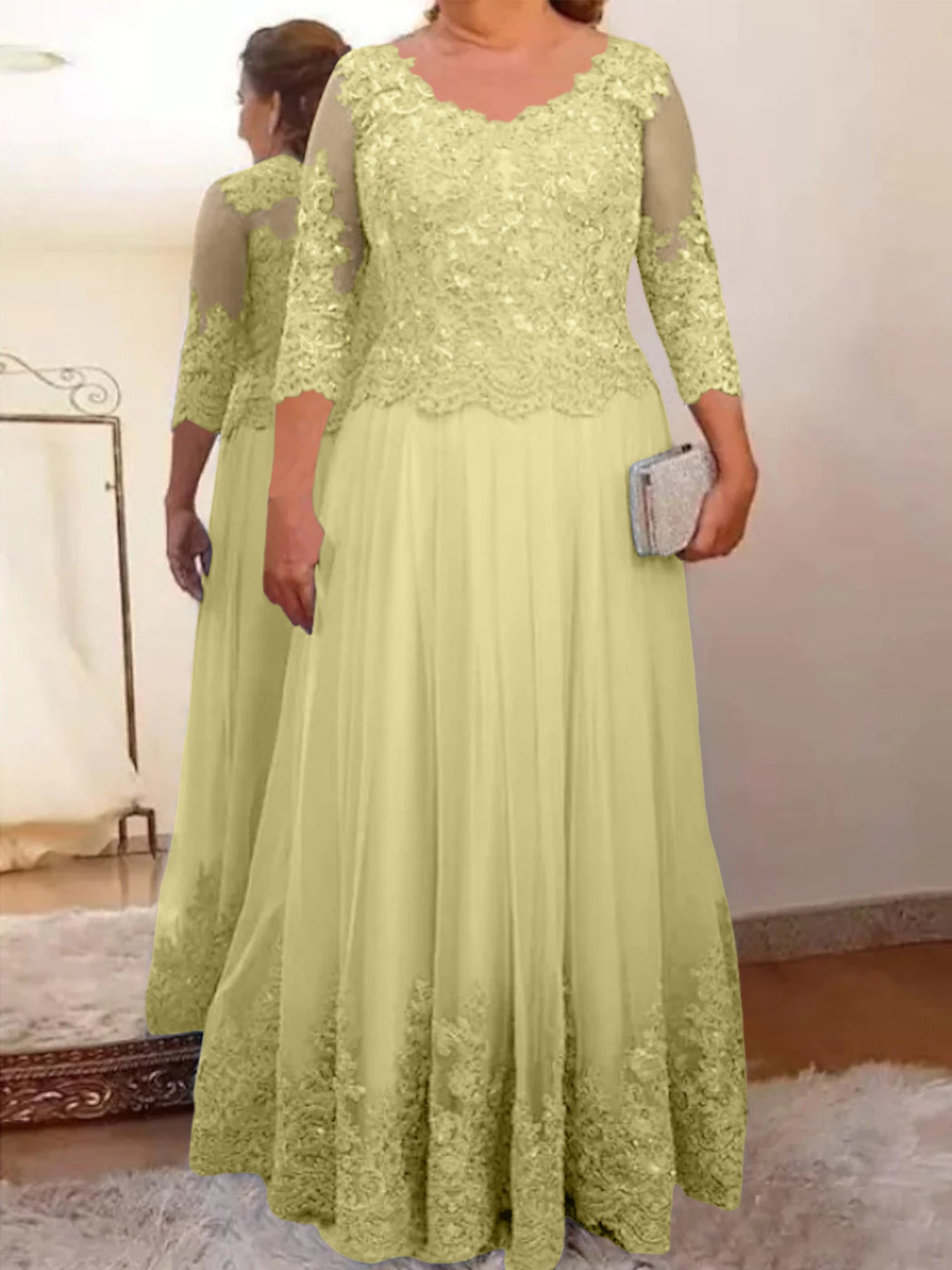 Vestidos de madre de la novia de tul corte A/princesa con apliques