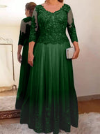 Vestidos de madre de la novia de tul corte A/princesa con apliques