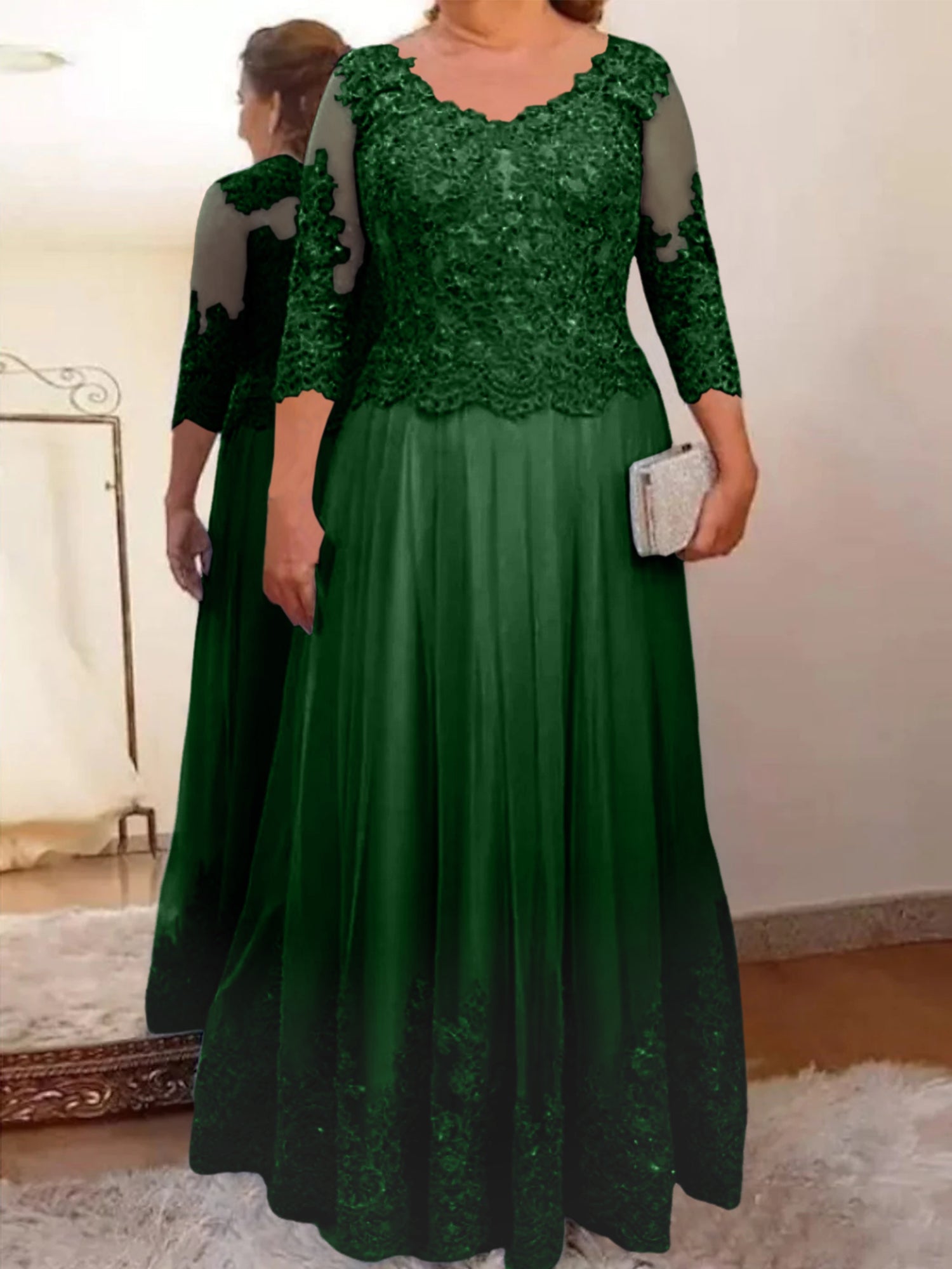 Vestidos de madre de la novia de tul corte A/princesa con apliques