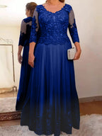 Vestidos de madre de la novia de tul corte A/princesa con apliques