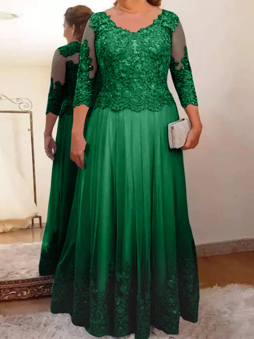 Vestidos de madre de la novia de tul corte A/princesa con apliques