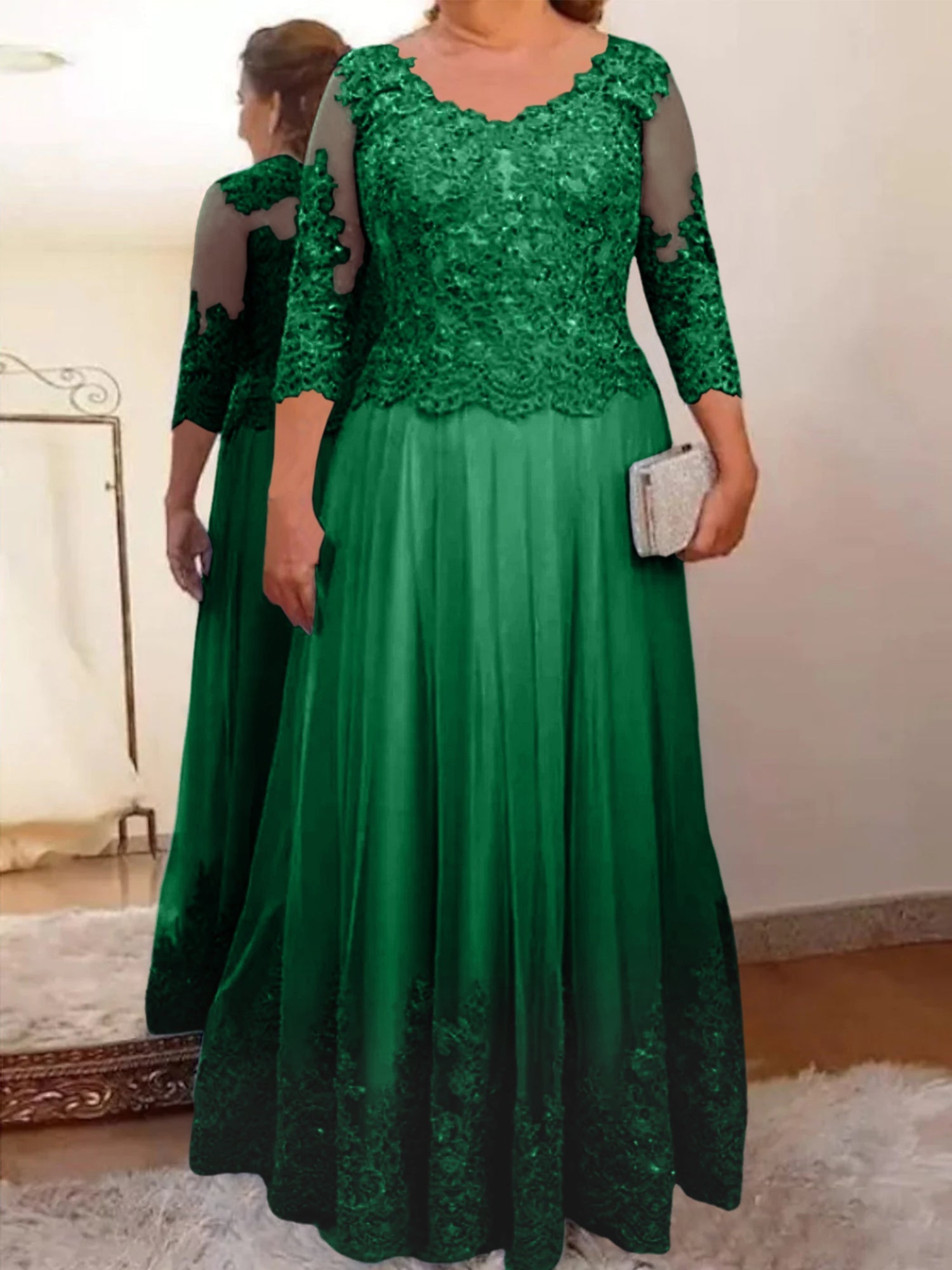 Vestidos de madre de la novia de tul corte A/princesa con apliques