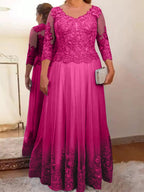 Vestidos de madre de la novia de tul corte A/princesa con apliques