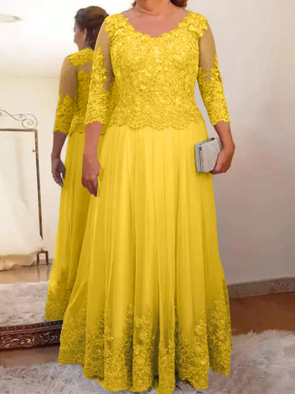 Vestidos de madre de la novia de tul corte A/princesa con apliques
