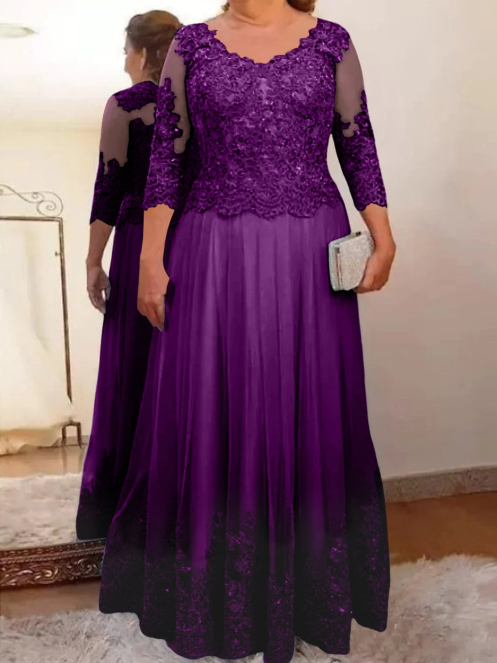 Vestidos de madre de la novia de tul corte A/princesa con apliques
