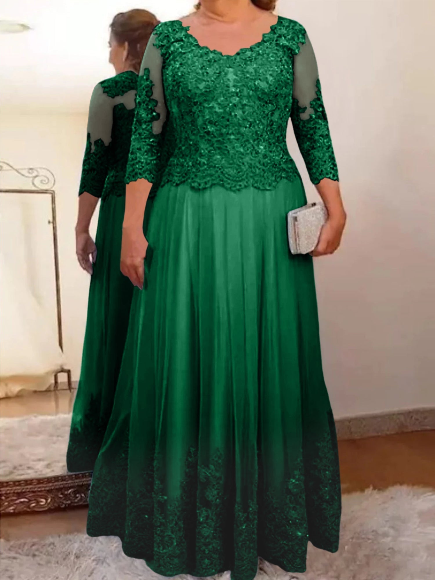 Vestidos de madre de la novia de tul corte A/princesa con apliques