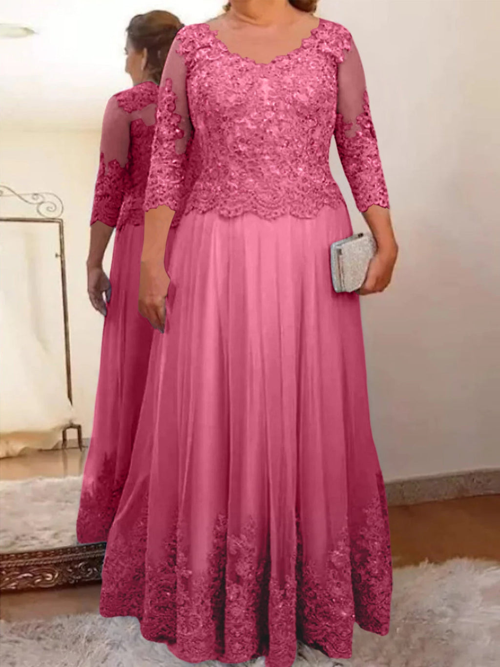 Vestidos de madre de la novia de tul corte A/princesa con apliques