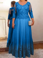 Vestidos de madre de la novia de tul corte A/princesa con apliques