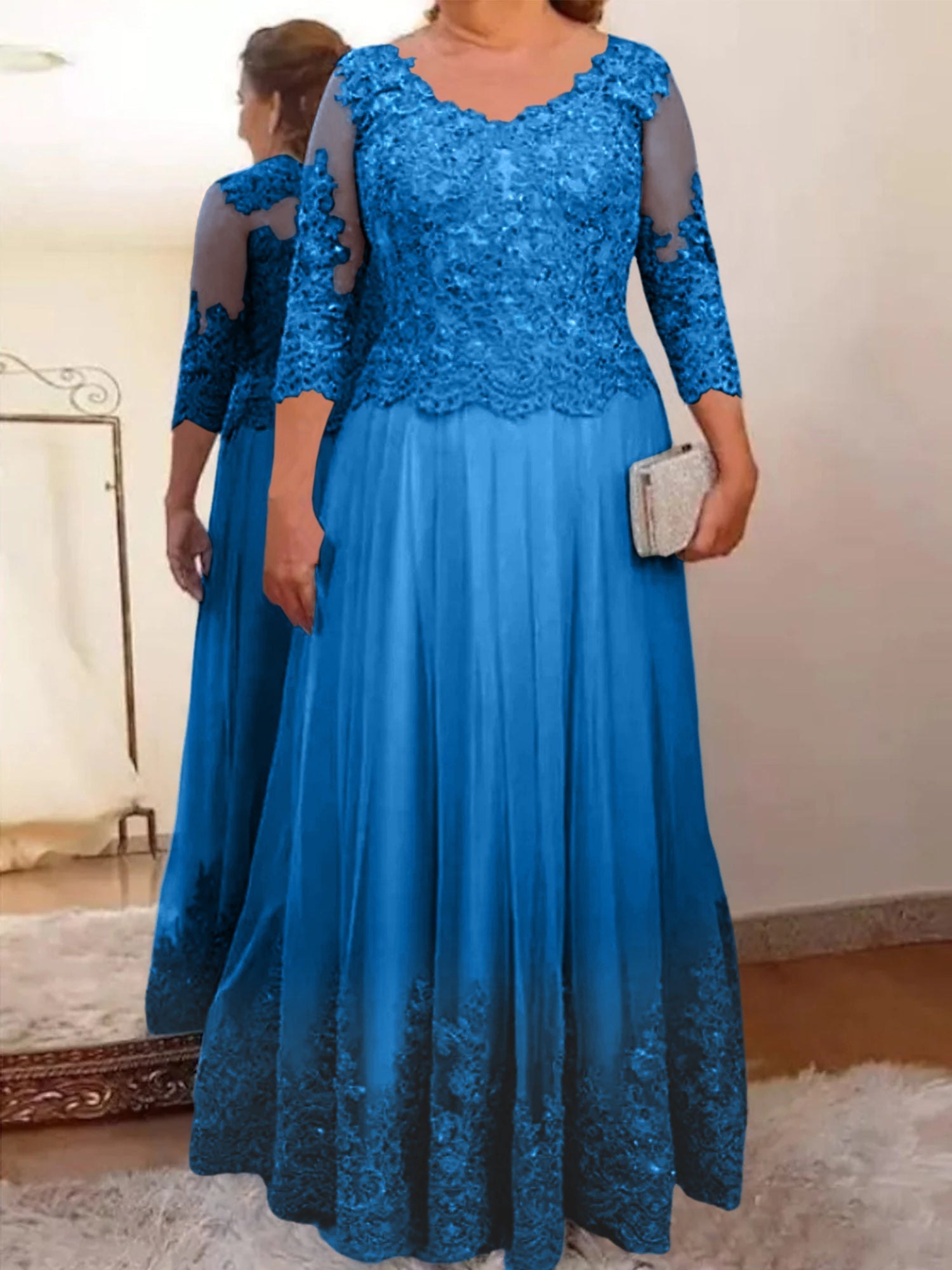 Vestidos de madre de la novia de tul corte A/princesa con apliques