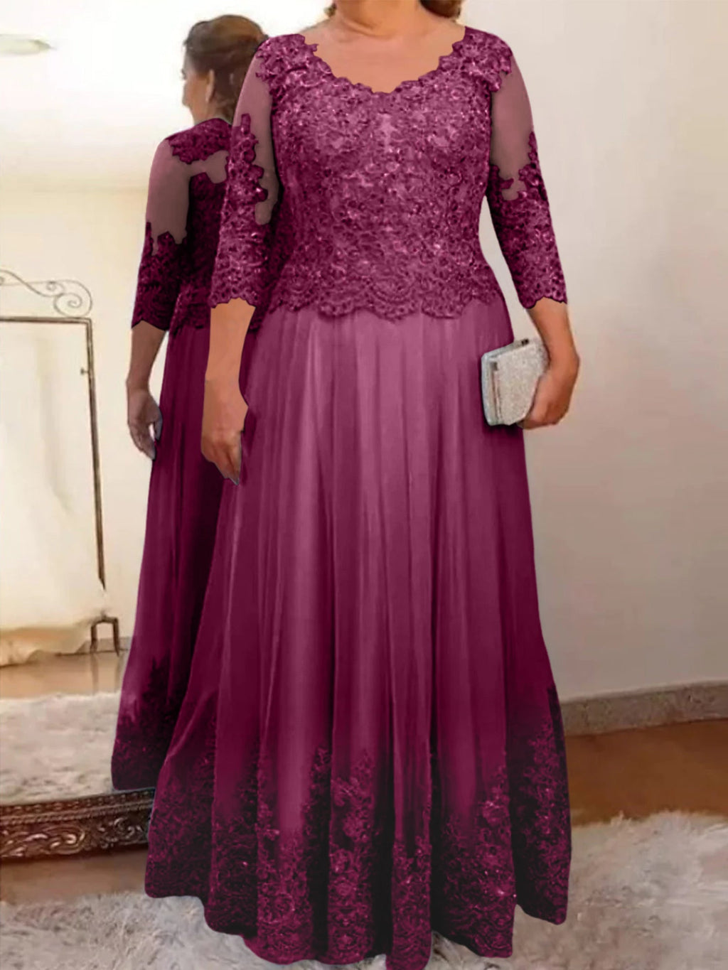 Vestidos de madre de la novia de tul corte A/princesa con apliques