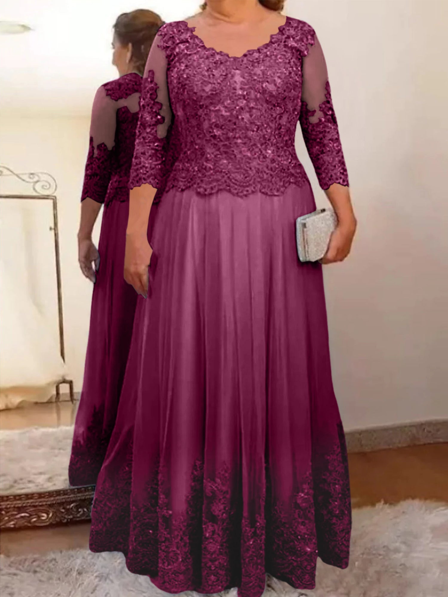 Vestidos de madre de la novia de tul corte A/princesa con apliques