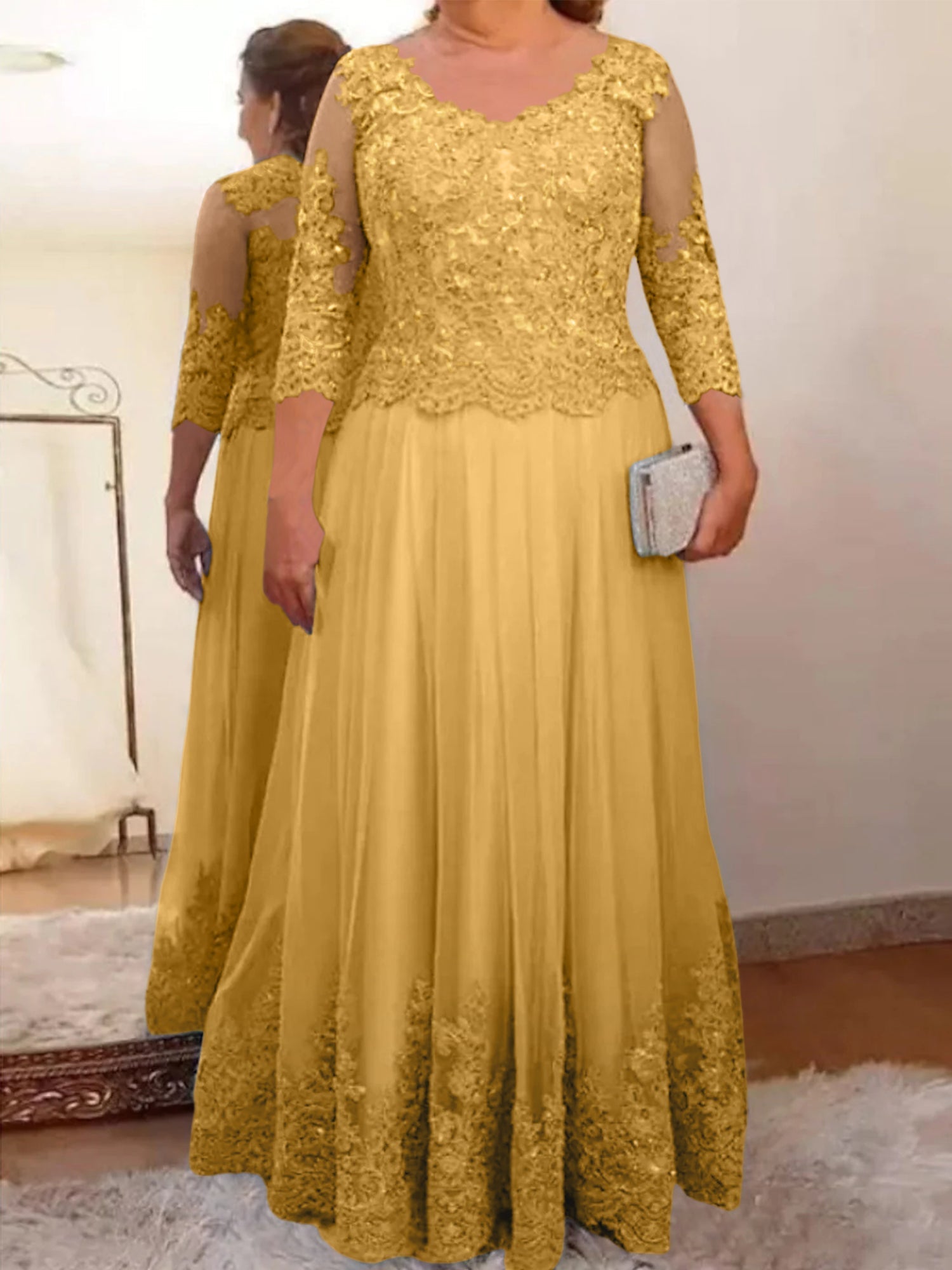 Vestidos de madre de la novia de tul corte A/princesa con apliques