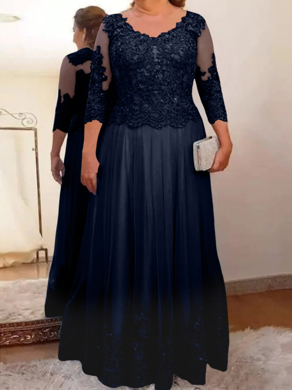 Vestidos de madre de la novia de tul corte A/princesa con apliques