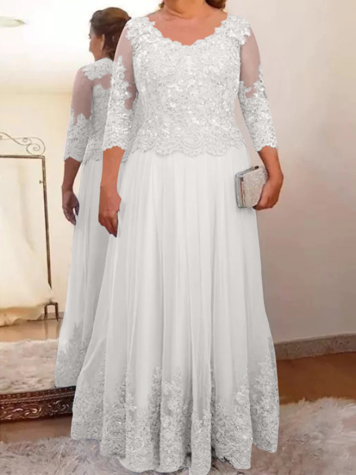 Vestidos de madre de la novia de tul corte A/princesa con apliques