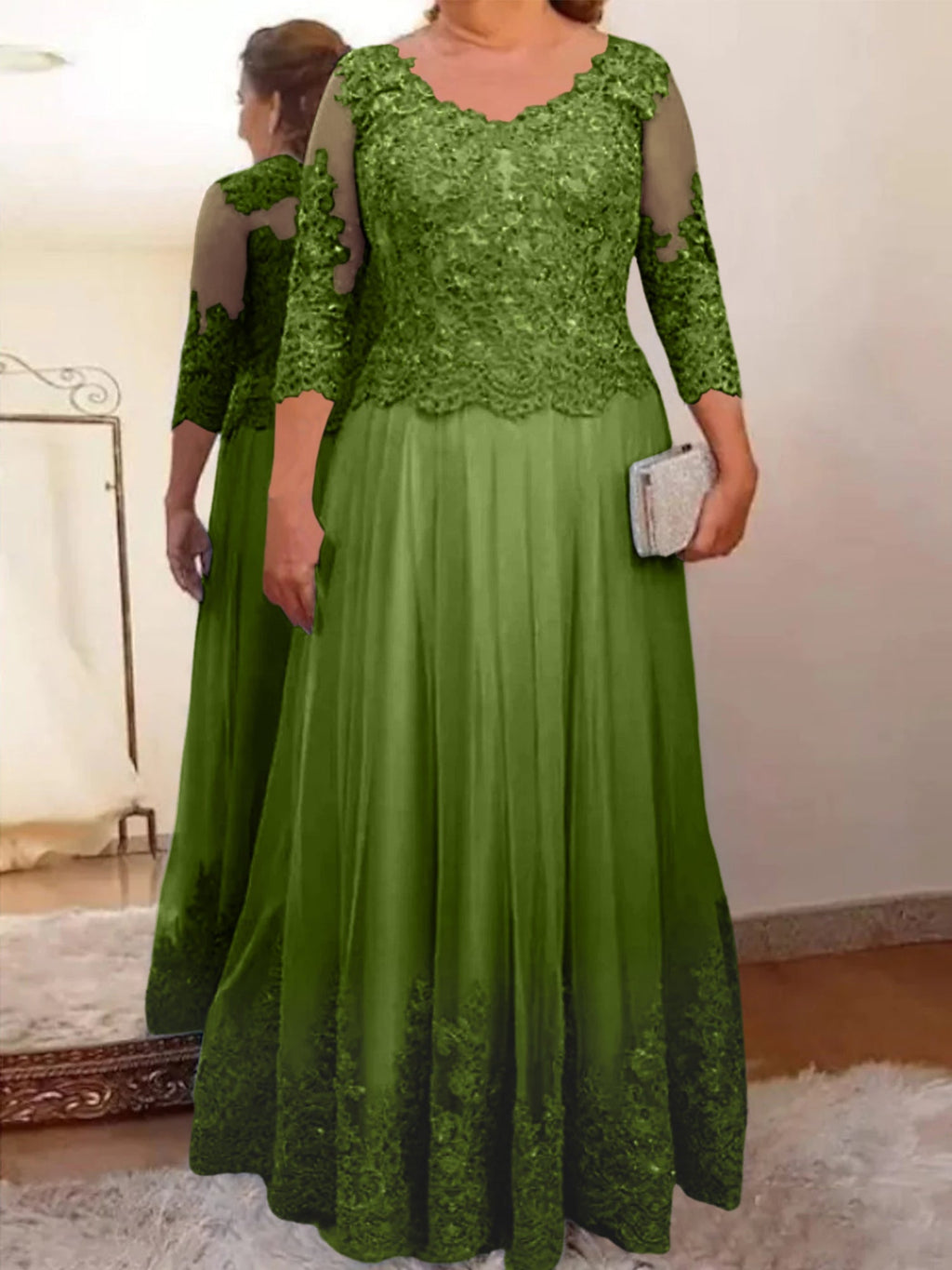 Vestidos de madre de la novia de tul corte A/princesa con apliques