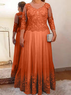 Vestidos de madre de la novia de tul corte A/princesa con apliques
