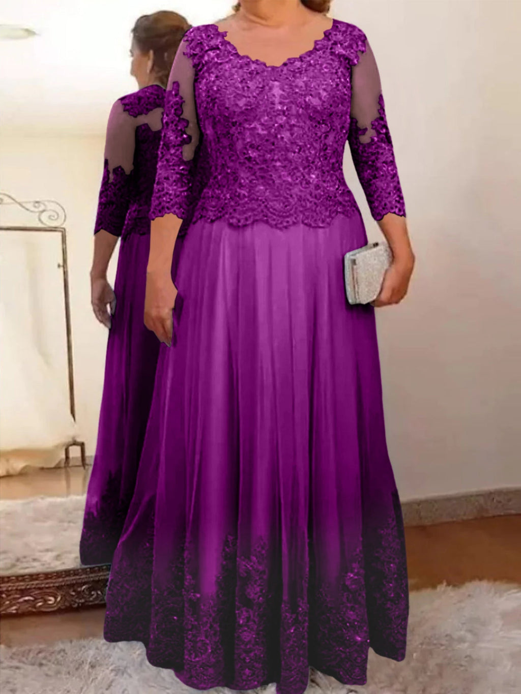 Vestidos de madre de la novia de tul corte A/princesa con apliques
