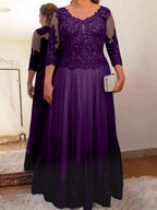 Vestidos de madre de la novia de tul corte A/princesa con apliques