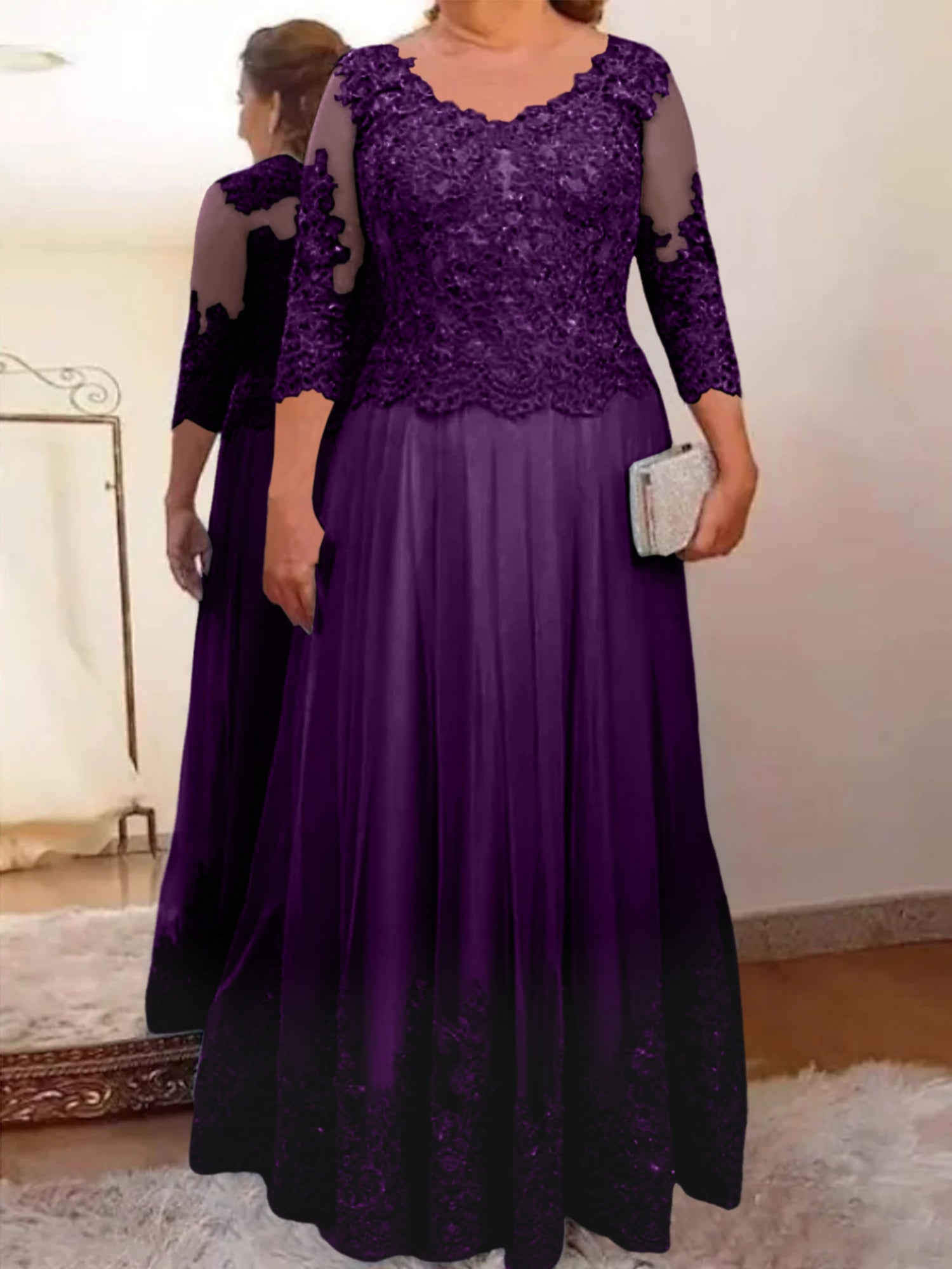 Vestidos de madre de la novia de tul corte A/princesa con apliques