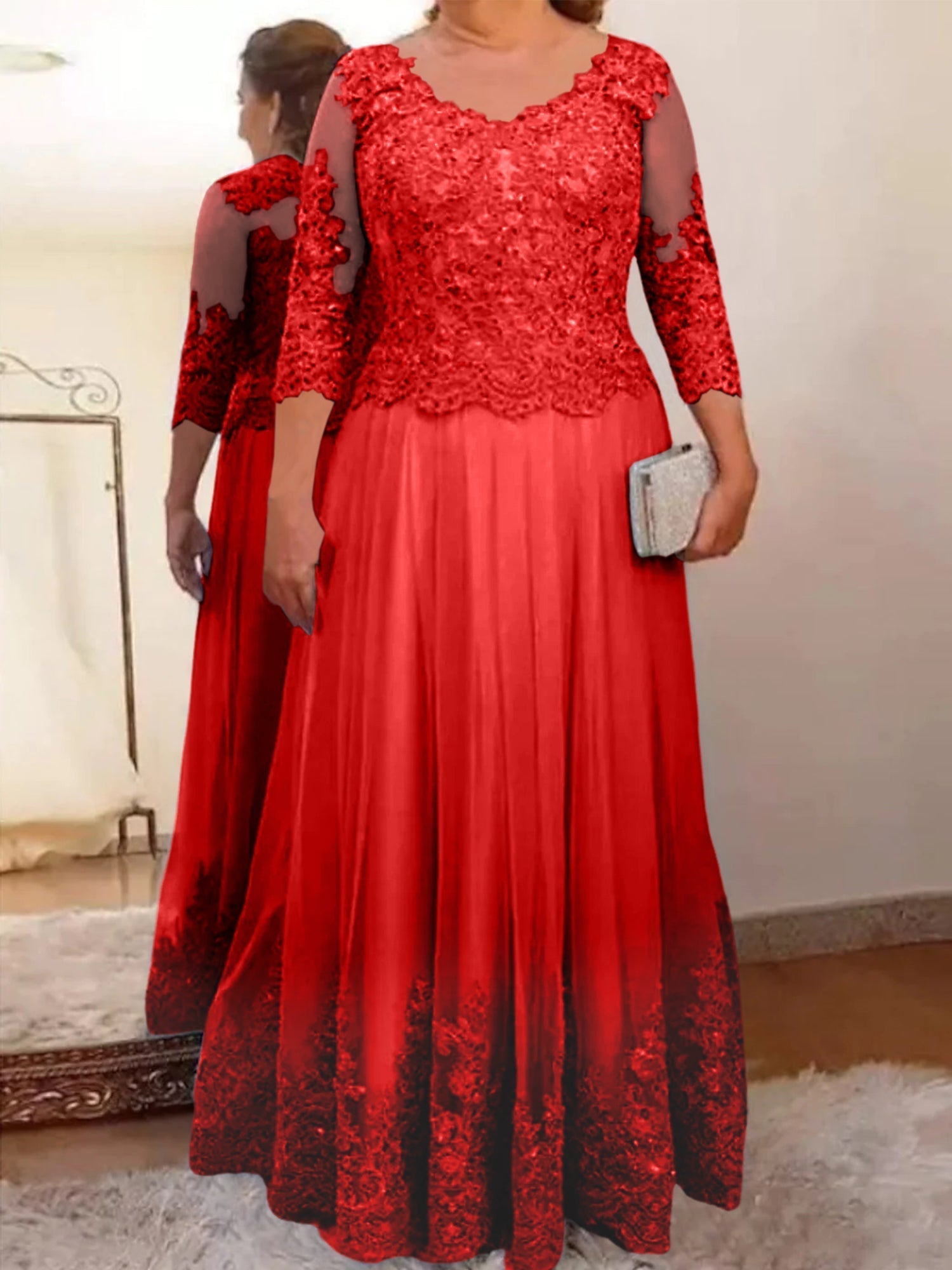 Vestidos de madre de la novia de tul corte A/princesa con apliques