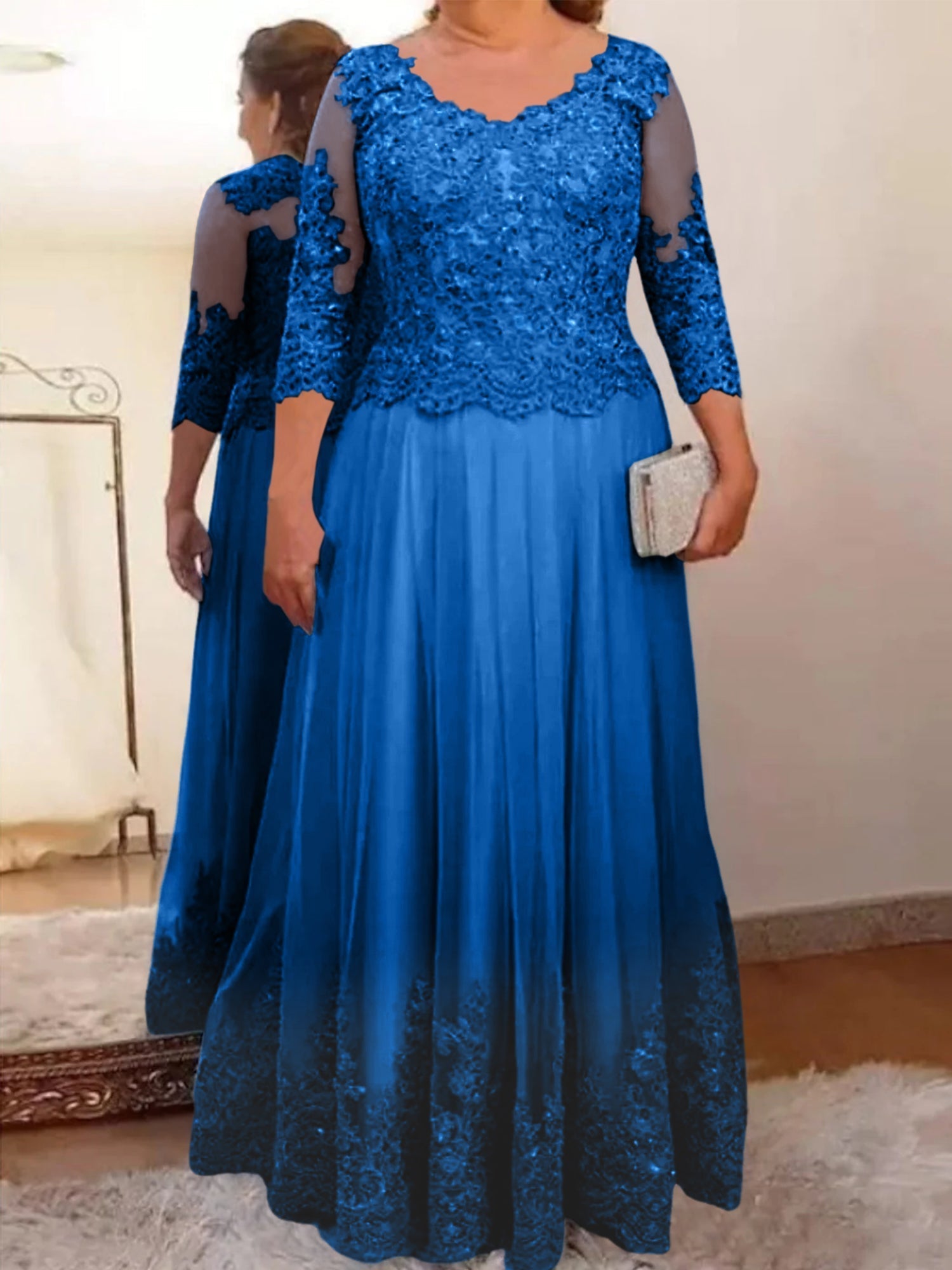 Vestidos de madre de la novia de tul corte A/princesa con apliques