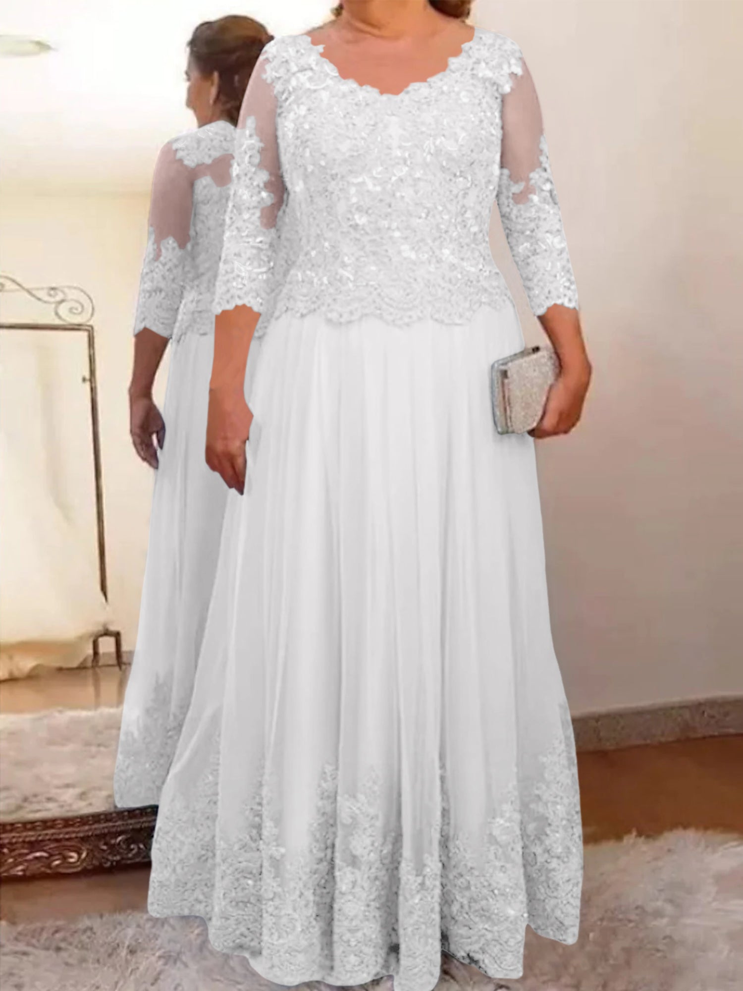 Vestidos de madre de la novia de tul corte A/princesa con apliques
