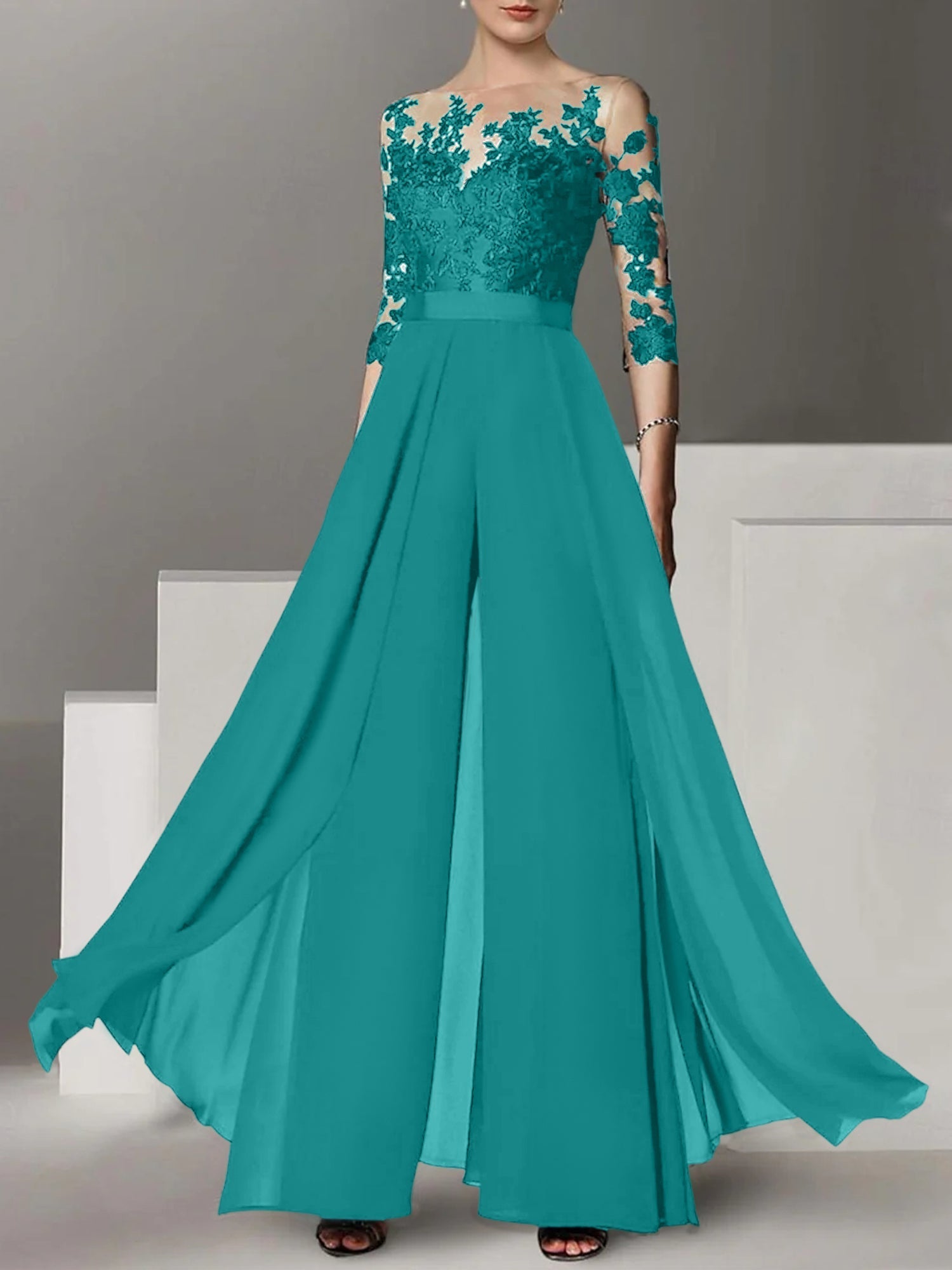 Vestidos de madre de la novia de corte A/princesa con apliques