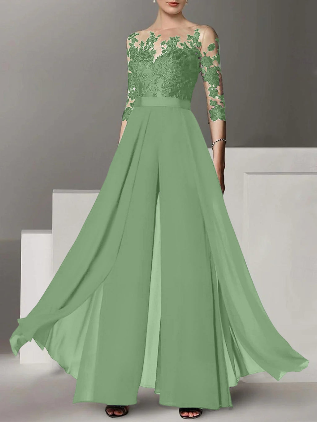 Vestidos de madre de la novia de corte A/princesa con apliques
