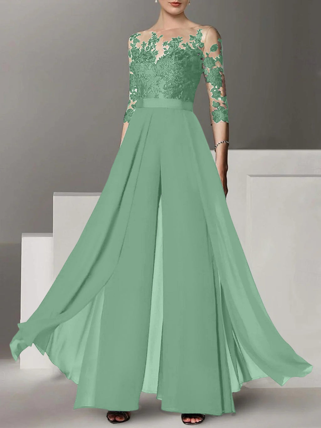 Vestidos de madre de la novia de corte A/princesa con apliques