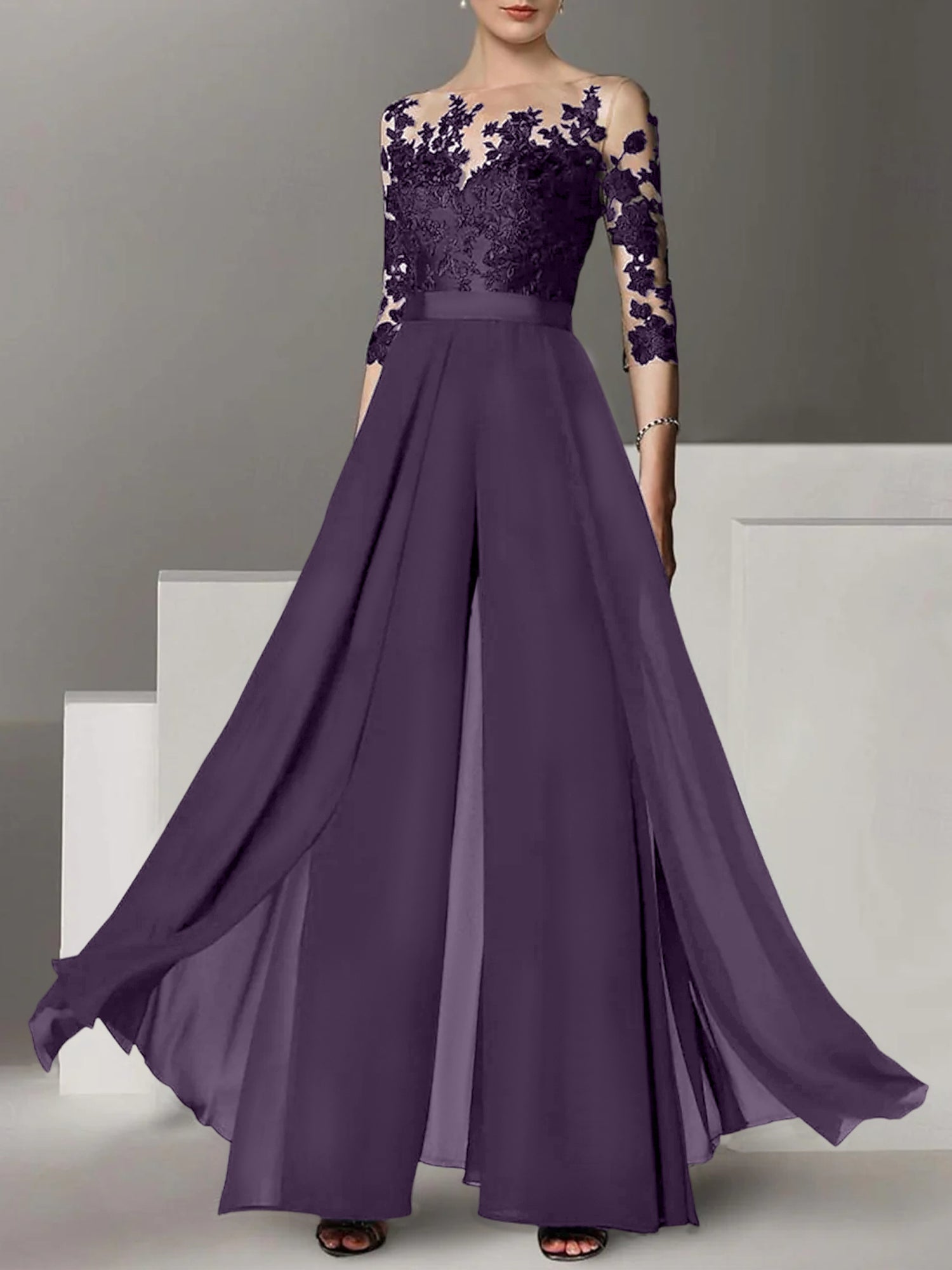 Vestidos de madre de la novia de corte A/princesa con apliques