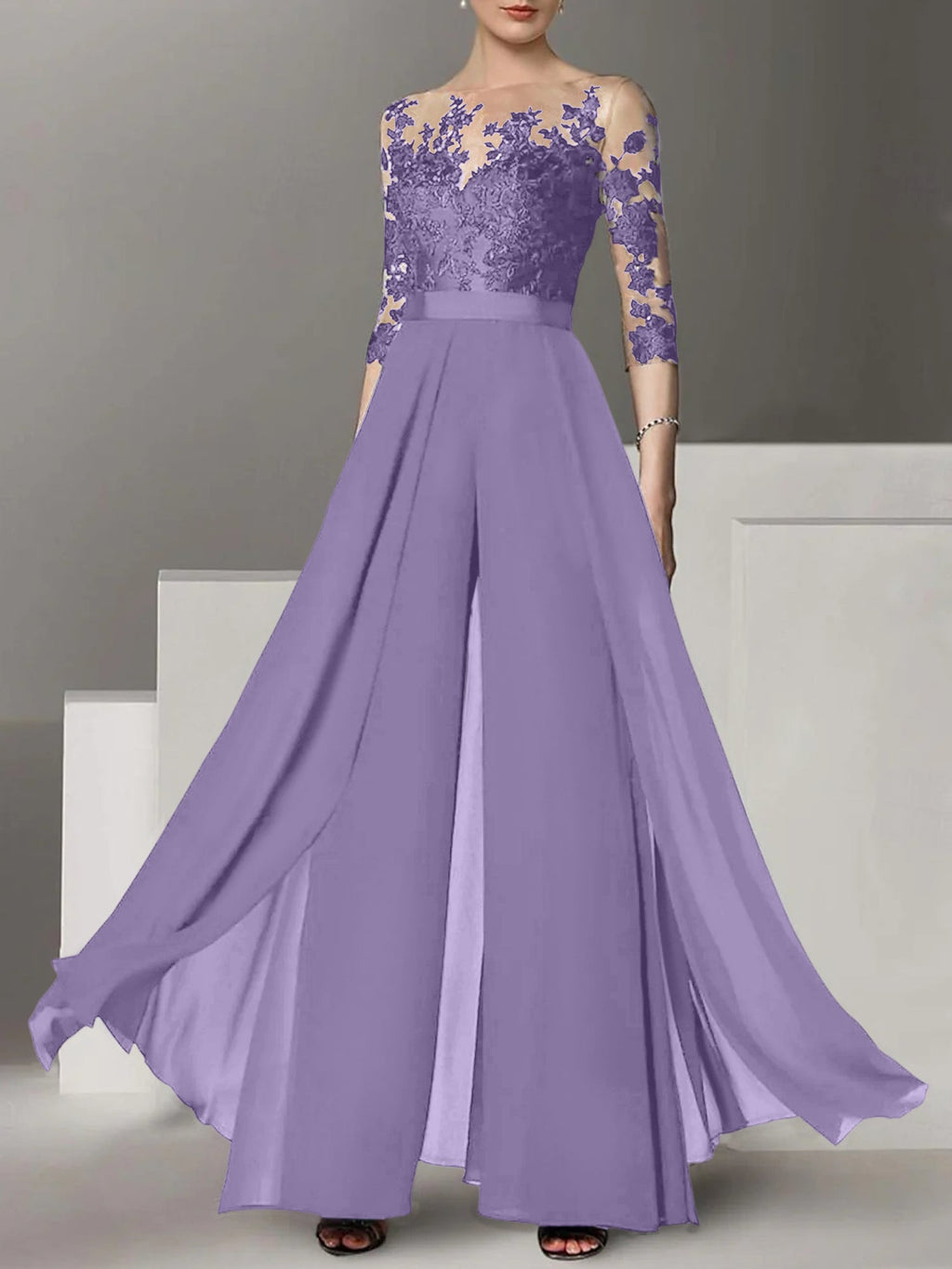 Vestidos de madre de la novia de corte A/princesa con apliques