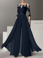 Vestidos de madre de la novia de corte A/princesa con apliques
