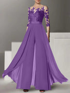 Vestidos de madre de la novia de corte A/princesa con apliques
