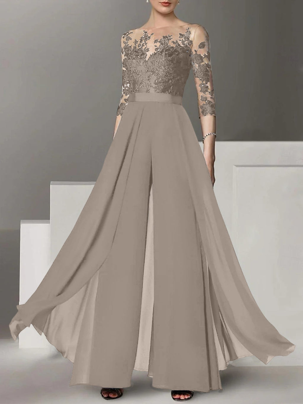 Vestidos de madre de la novia de corte A/princesa con apliques
