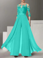 Vestidos de madre de la novia de corte A/princesa con apliques