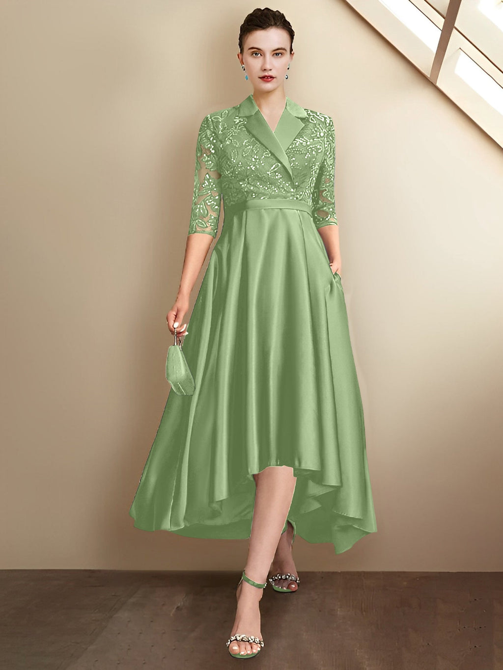 Vestidos para madre de la novia con escote en V, corte tubo y largo hasta la rodilla