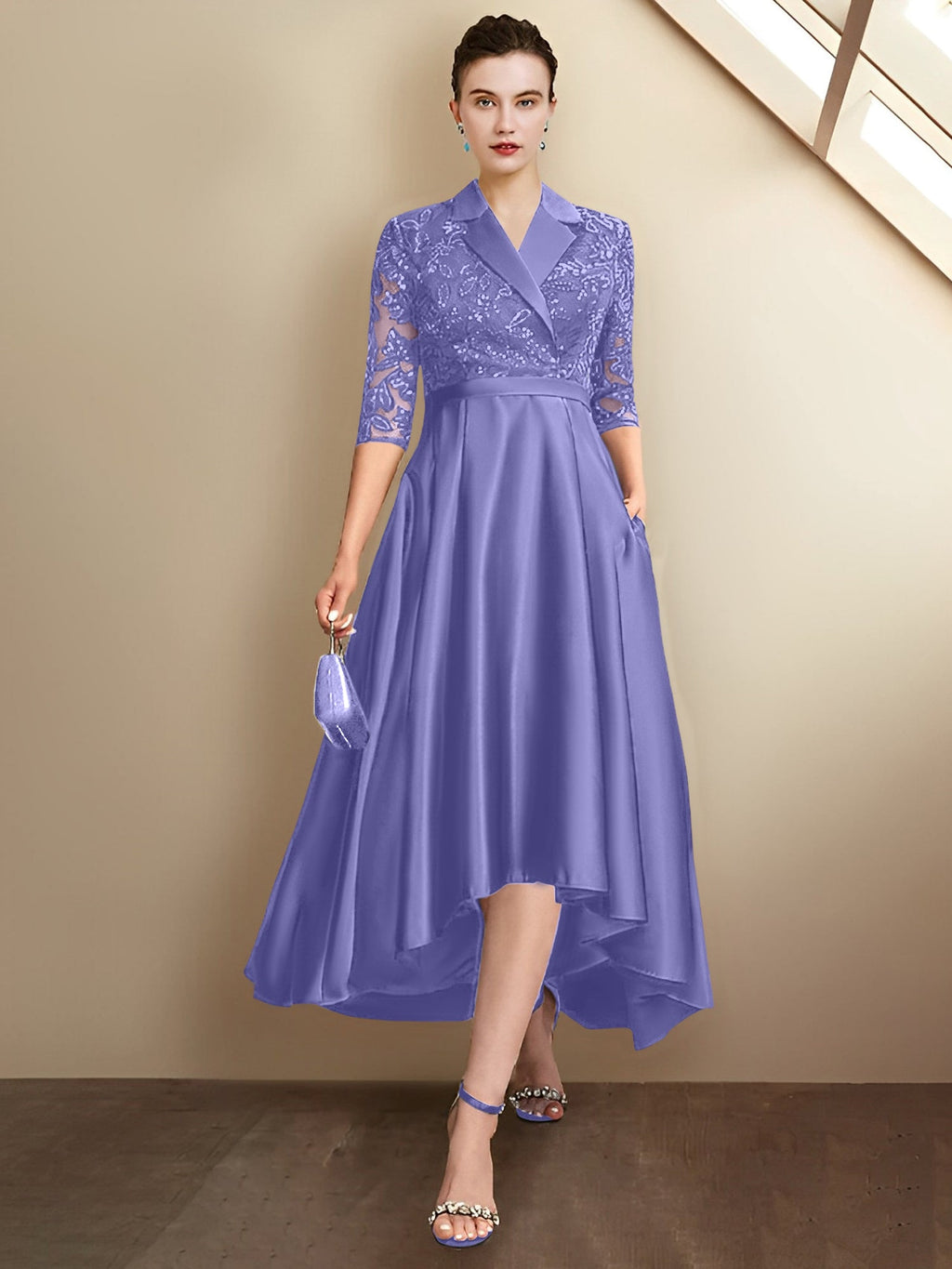 Vestidos para madre de la novia con escote en V, corte tubo y largo hasta la rodilla