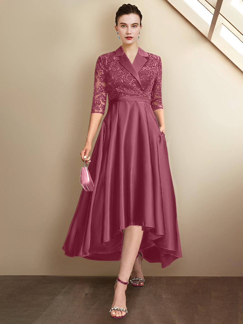Vestidos para madre de la novia con escote en V, corte tubo y largo hasta la rodilla