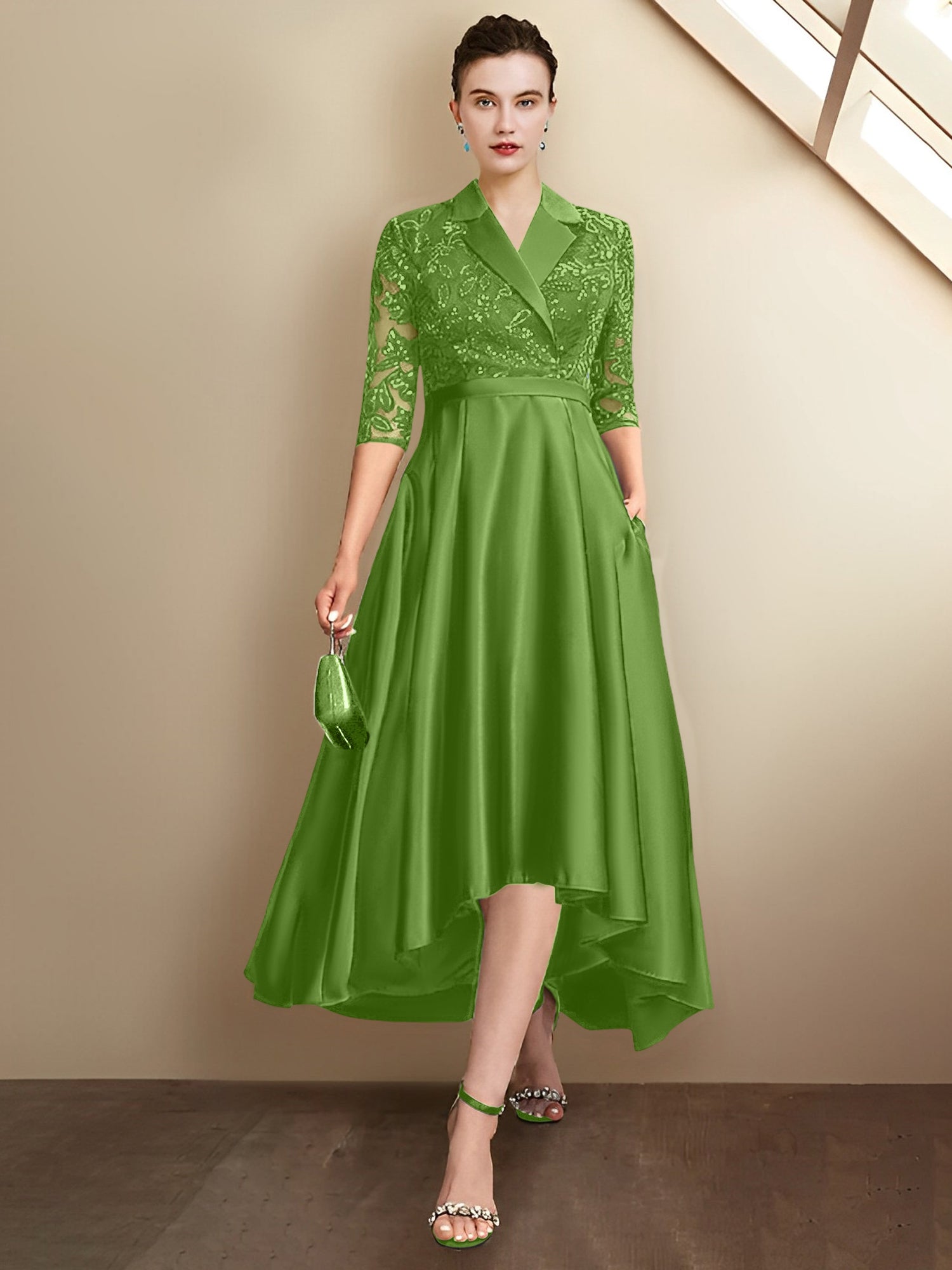 Vestidos para madre de la novia con escote en V, corte tubo y largo hasta la rodilla