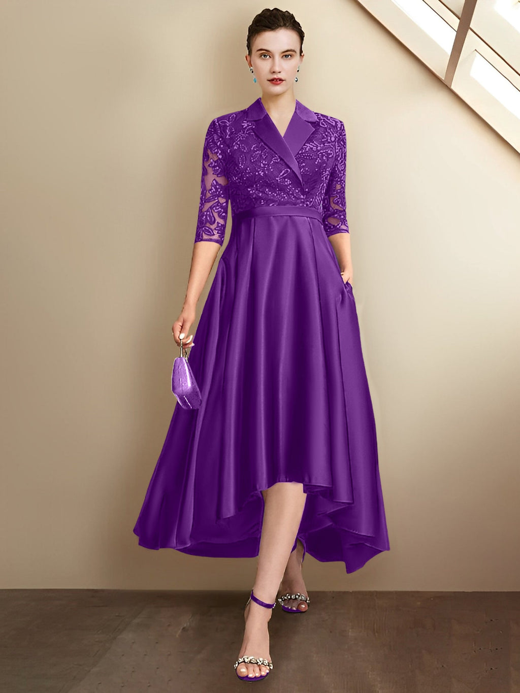 Vestidos para madre de la novia con escote en V, corte tubo y largo hasta la rodilla
