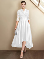 Vestidos para madre de la novia con escote en V, corte tubo y largo hasta la rodilla