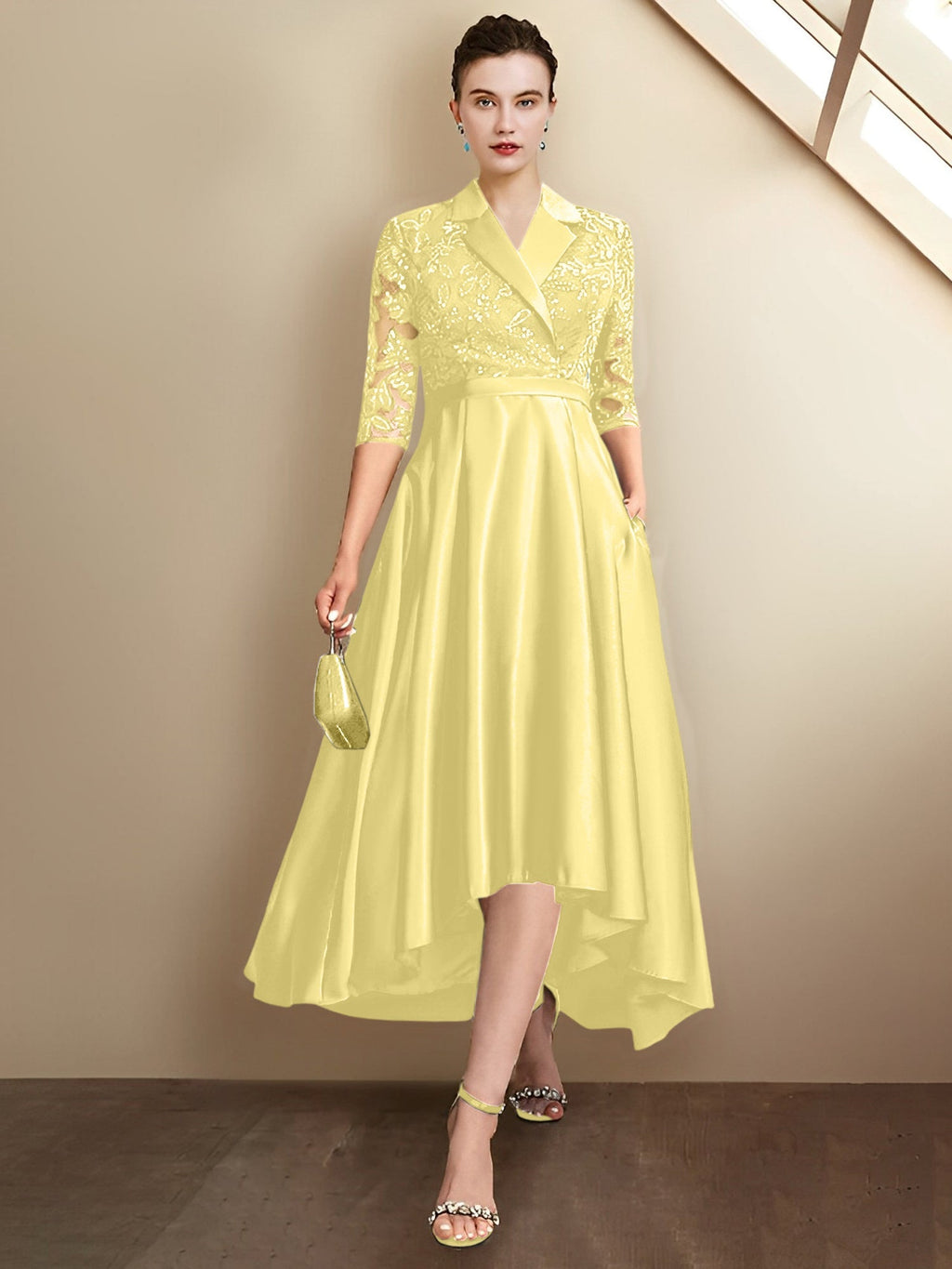 Vestidos para madre de la novia con escote en V, corte tubo y largo hasta la rodilla